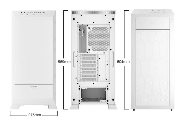 Кутия Be quiet! Dark Base Pro 901 White, Big Tower, 1 x USB 3.2 Gen 2 Type-C, 4 x USB 3.2 Type A, EATX, XLATX, ATX, mATX, Mini-ITX