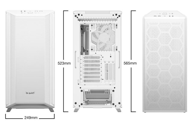 Кутия Be quiet! Dark Base 701 White, Middle Tower, 1 x USB 3.2 Gen 2 Type-C, 2 x USB 3.2 Type A, EATX, ATX, mATX, Mini-ITX