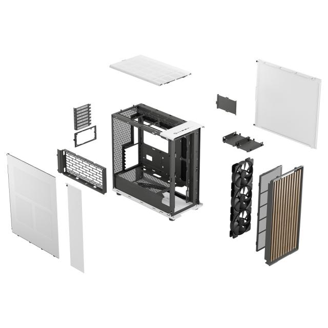 Кутия Fractal Design NORTH XL CHALK WHITE, 1x USB 3.1 Gen 2, Type-C, 2x USB 3.0, E-ATX / ATX / mATX / Mini-ITX