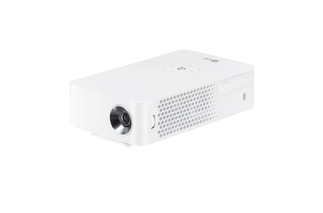 Мултимедиен проектор LG PH30JG Portable MiniBeam Projector w/ up to 4 hour battery life, RGB LED, HD (1280x720), 100 000:1, 250 ANSI Lumens, HDMI, MHL, WiDi, USB-A, USB Type-C, Speaker, White