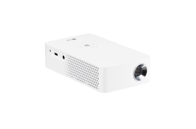 Мултимедиен проектор LG PH30JG Portable MiniBeam Projector w/ up to 4 hour battery life, RGB LED, HD (1280x720), 100 000:1, 250 ANSI Lumens, HDMI, MHL, WiDi, USB-A, USB Type-C, Speaker, White