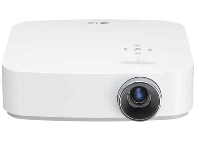 Мултимедиен проектор LG PF50KG Minibeam, RGB LED, HD (1920x1080), Brigthness 600, Contrast ratio 100000:1, HDMI, USB(a), USB Type-C, BT, Speakers 1W + 1W Stereo, 3D Optimazer, RJ45, Broadband, Built-In Battery, White
