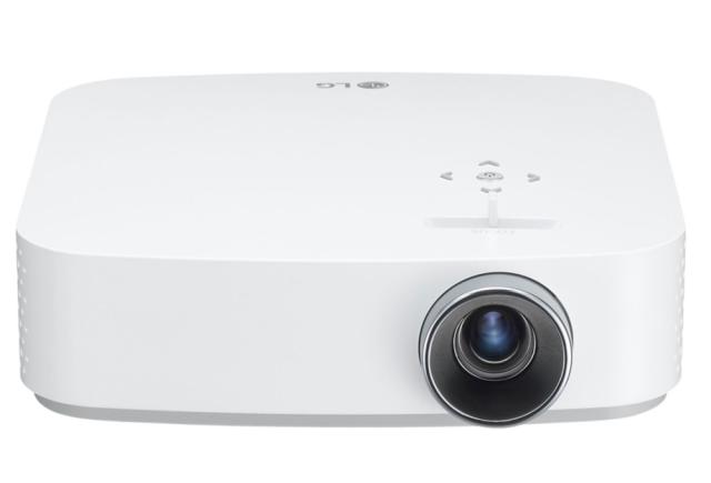 Мултимедиен проектор LG PF50KS Minibeam, RGB Smart LED, HD (1920x1080), Brigthness 600, Contrast ratio 100000:1, HDMI, USB(a), USB Type-C, BT, Speakers 1W + 1W Stereo, 3D Optimazer, RJ45, Broadband, Built-In Battery, White