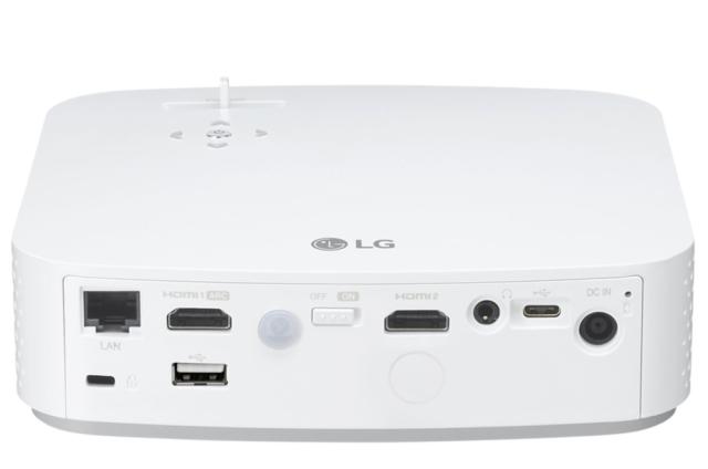 Мултимедиен проектор LG PF50KS Minibeam, RGB Smart LED, HD (1920x1080), Brigthness 600, Contrast ratio 100000:1, HDMI, USB(a), USB Type-C, BT, Speakers 1W + 1W Stereo, 3D Optimazer, RJ45, Broadband, Built-In Battery, White
