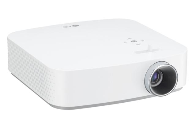 Мултимедиен проектор LG PF50KS Minibeam, RGB Smart LED, HD (1920x1080), Brigthness 600, Contrast ratio 100000:1, HDMI, USB(a), USB Type-C, BT, Speakers 1W + 1W Stereo, 3D Optimazer, RJ45, Broadband, Built-In Battery, White