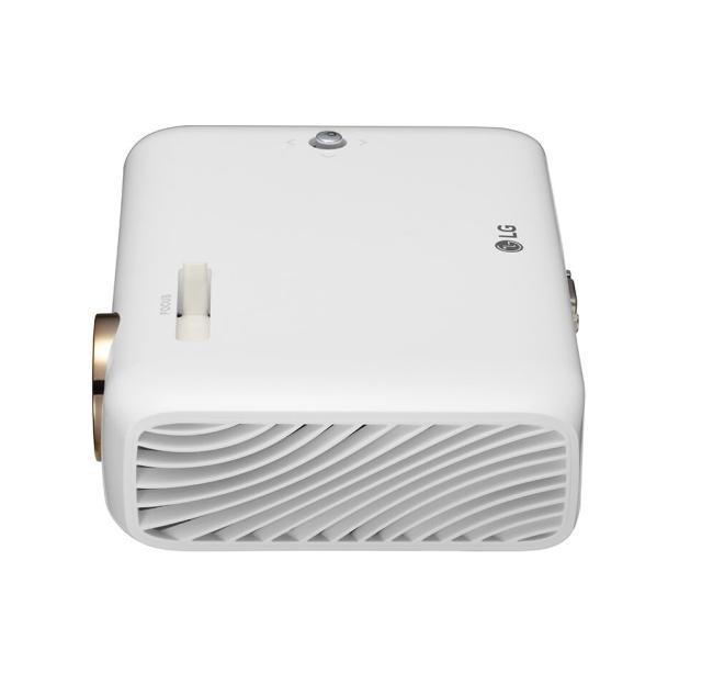 Мултимедиен проектор LG PH510PG CineBeam, RGB LED, HD (1280x720), 100,000:1, 550 ANSI Lumens, HDMI(MHL), USB 2.0 (a), BT, Speakers 1W + 1W Stereo, 3D Optimazer, Built-In Battery, 30,000 Hrs, White