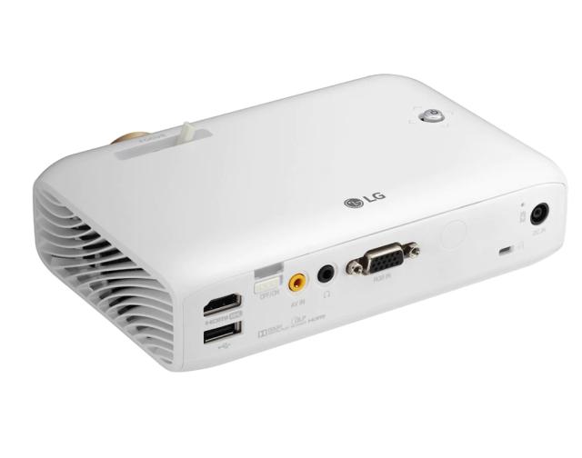 Мултимедиен проектор LG PH510PG CineBeam, RGB LED, HD (1280x720), 100,000:1, 550 ANSI Lumens, HDMI(MHL), USB 2.0 (a), BT, Speakers 1W + 1W Stereo, 3D Optimazer, Built-In Battery, 30,000 Hrs, White