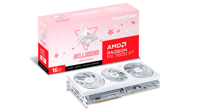 Видео карта POWERCOLOR AMD RADEON RX 7800 XT Hellhound Sakura 16GB OC GDDR6, 256-bit, HDMI, 3x DP