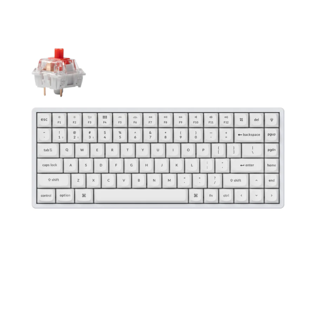 Геймърска механична клавиатура Keychron K2 Pro White QMK/VIA Hot-Swappable K Pro Red Switch, RGB Backlight Plastic Frame