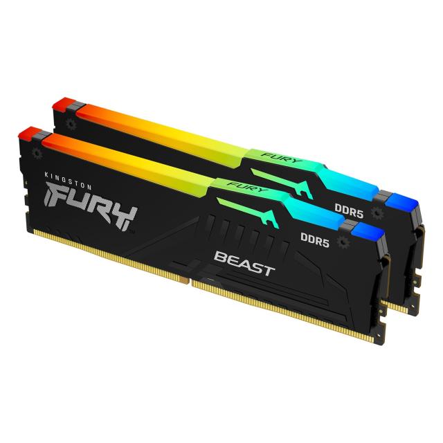 Памет Kingston FURY Beast Black RGB 32GB (2x16GB) DDR5 6000MHz, CL30, 1.4 V