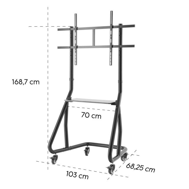 Мобилна стойка за TV HAMA Trolley, 254 см (100"), 1000x600, черна