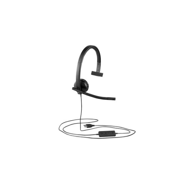 Слушалки Logitech USB Headset H570e Mono, In-line Controls, Echo Cancellation, Noise-cancelling, USB