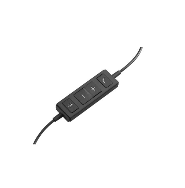 Слушалки Logitech Stereo H570e, микрофон, USB, черни