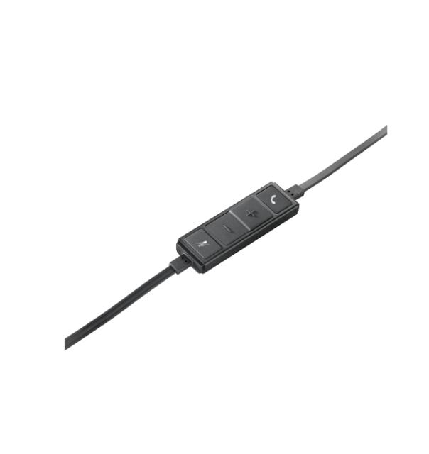 Слушалки Logitech USB Headset H650e Mono, Flexible Mic, In-line Controls, Echo Cancellation, Noise-cancelling, USB