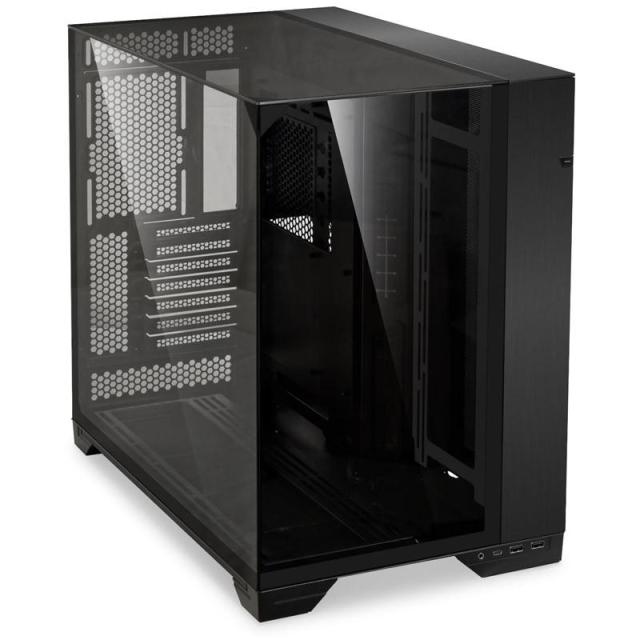 Кутия Lian Li O11 Vision Mid-Tower, Tempered Glass, 2 x USB 3.02, 1 x USB Type C, ATX, Черна