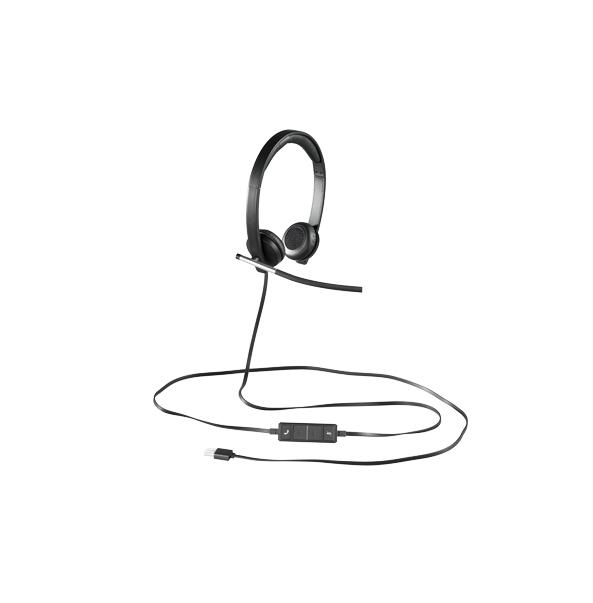 Слушалки Logitech USB Headset H650e Stereo, Flexible Mic, In-line Controls, Echo Cancellation, Noise-cancelling, USB