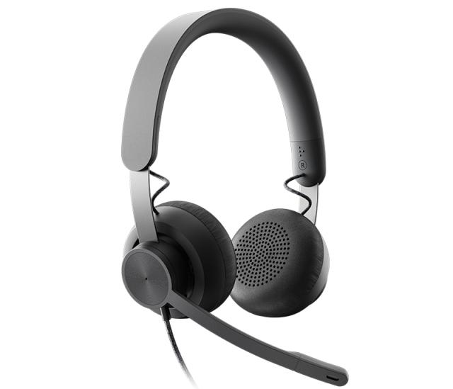 Слушалки Logitech Zone Wired USB Headset, UC, Noise-cancelling Microphone, Flexible Mic, Passive Noise Isolation, Inline controls, USB-C & USB-A, Graphite