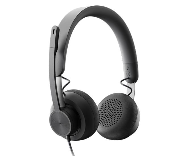 Слушалки Logitech Zone Wired USB Headset, UC, Noise-cancelling Microphone, Flexible Mic, Passive Noise Isolation, Inline controls, USB-C & USB-A, Graphite