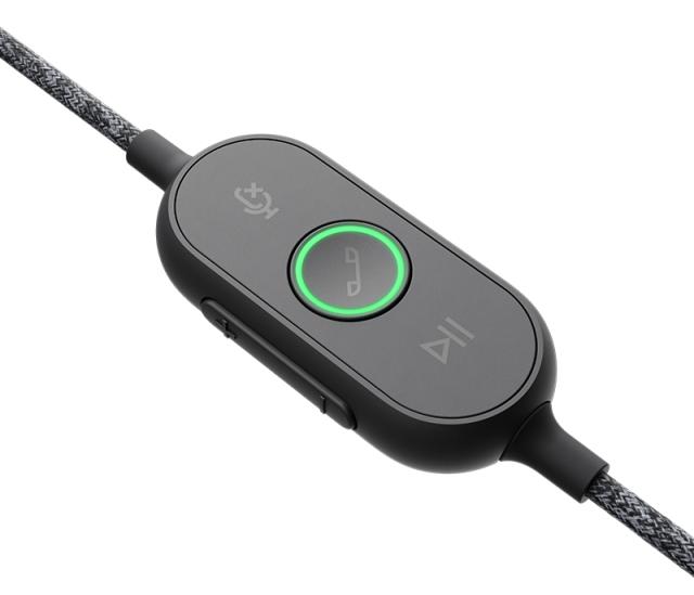 Слушалки Logitech Zone Wired USB Headset, UC, Noise-cancelling Microphone, Flexible Mic, Passive Noise Isolation, Inline controls, USB-C & USB-A, Graphite