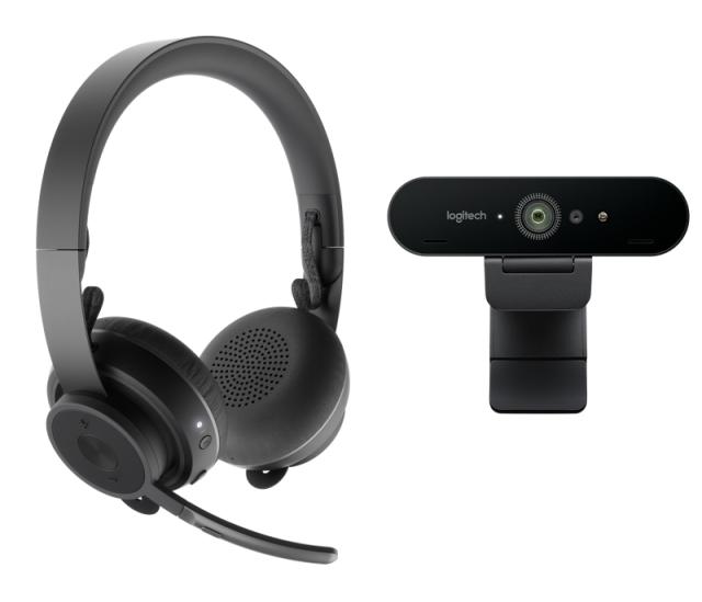 Комплект Logitech Pro Personal Video Collaboration Kit, Logitech Zone Wireless + Logitech Brio 4K Bundle