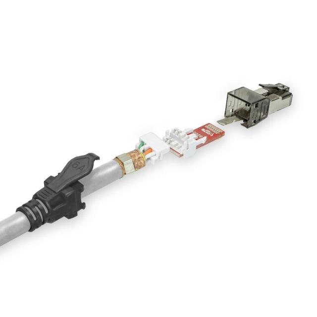 Мрежов пач кабел ACT S/FTP, CAT6A, RJ-45 - RJ-45, 1.5 m, Медни проводници, Сив