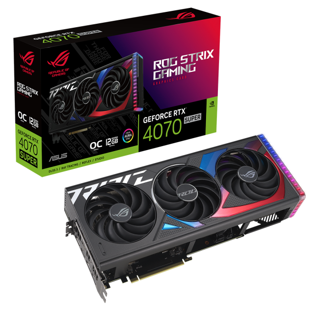 Видео карта ASUS ROG STRIX GeForce RTX 4070 SUPER OC Edition 12GB GDDR6X, 256-bit, HDMI, 3x DP