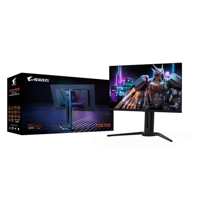 Монитор GIGABYTE AORUS FO27Q3, 27.0" (68.58 cm) QD-OLED, 2K QHD, 360Hz, 0.03ms, Vesa ClearMR 13000, HDR 400, 2x HDMI, 1x DP, 1x USB Type-C