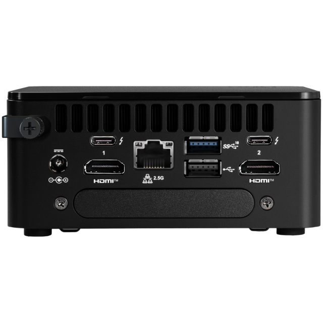 Настолен компютър ASUS NUC 13 Pro Kit, Intel Core i3-1315U (1.2 / 4.50 GHz, 10 MB cache), Intel UHD Graphics, 4x USB, M.2 22x80 NVMe, Wi-Fi 6E, 2,5Gbe LAN, 2x HDMI, 2x Thunderbolt 4 (USB-C+DP)