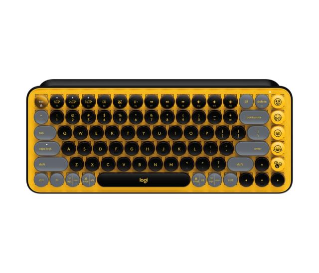 Клавиатура Logitech POP Keys Wireless Mechanical Keyboard With Emoji Keys, YELLOW