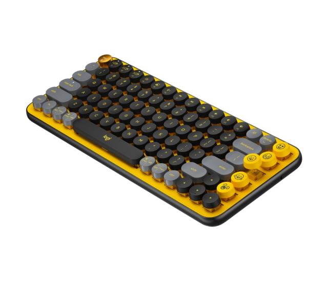 Клавиатура Logitech POP Keys Wireless Mechanical Keyboard With Emoji Keys, YELLOW