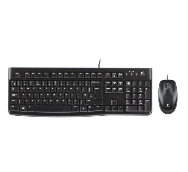 Комплект клавиатура и мишка Logitech Desktop MK120 (BG), USB, черни