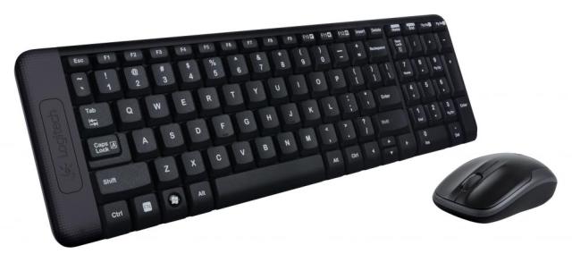 Комплект клавиатура и мишка Logitech MK220 Wireless, безжични, черни