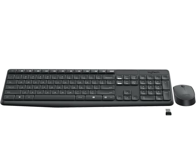 Kомплект клавиатура и мишка Logitech MK235 Wireless Desktop, черни