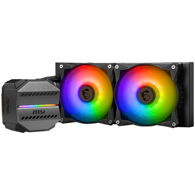 Охладител за процесор MSI MAG CORELIQUID M240 Liquid Cooler, 2x 120mm ARGB PWM Fans, ARGB Block, Intel LGA 115x/1200/1700/1366/2011/2011-3/2066, AMD AM5/AM4