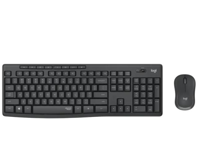 Комплект клавиатура и мишка Logitech MK295 Silent Wireless Combo, мултимедийни клавиши, технология SilentTouch, черни