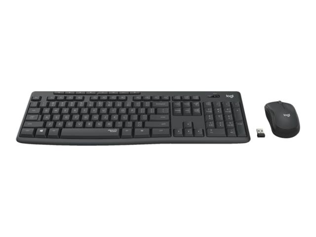 Комплект клавиатура и мишка Logitech MK295 Silent Wireless Combo, мултимедийни клавиши, технология SilentTouch, черни