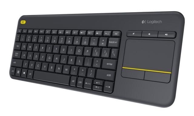 Клавиатура Logitech K400 Plus, Wireless, вграден тъчпад, 10м обхват, черна