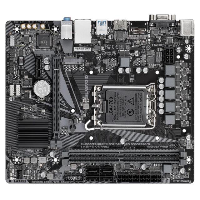 Дънна платка GIGABYTE H610M H V3, LGA1700, 2x DDR4, 1x M2, 4x SATA3, VGA, HDMI, mATX 