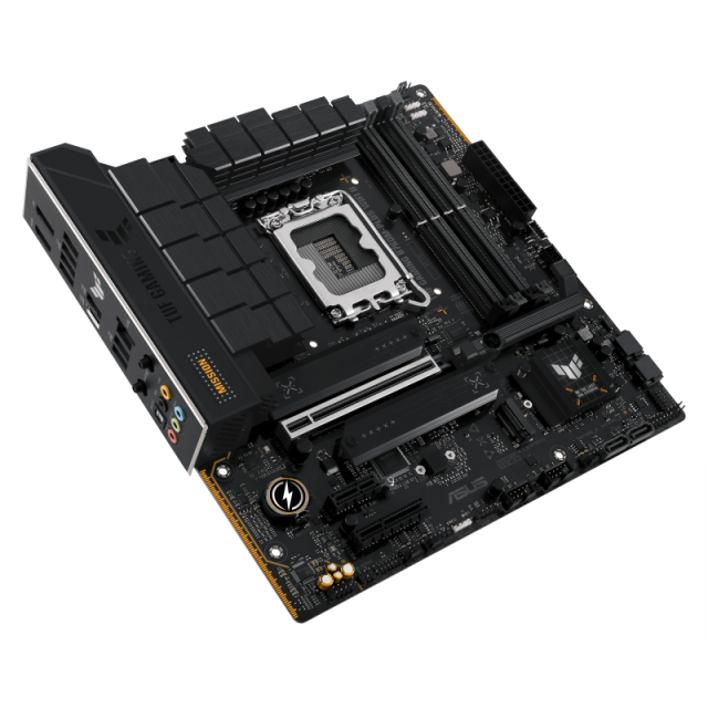 Дънна платка ASUS TUF GAMING B760M-PLUS WIFI II, LGA1700, 4x DDR5, 3x M2 NVMe, 4 x SATA 6Gb/s, PCIe 5.0, WiFi 6E, Bluetooth v5.3, HDMI, DP. mATX