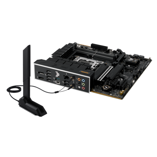 Дънна платка ASUS TUF GAMING B760M-PLUS WIFI II, LGA1700, 4x DDR5, 3x M2 NVMe, 4 x SATA 6Gb/s, PCIe 5.0, WiFi 6E, Bluetooth v5.3, HDMI, DP. mATX