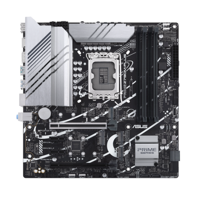 Дънна платка Asus PRIME Z790M-PLUS, Z790, LGA1700, 4x DDR5, PCI-E 5.0, 3x M.2, 4x SATA 6Gb/s, HDMI, DP, USB Type-C, mATX