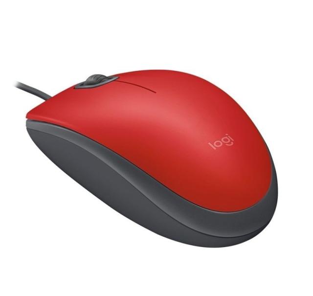 Мишка Logitech M110 Silent, оптична (1000dpi), USB, червена