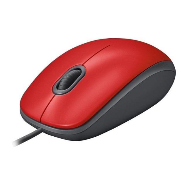 Мишка Logitech M110 Silent, оптична (1000dpi), USB, червена