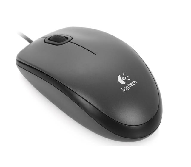 Мишка Logitech M100, оптична (1000dpi), черна/сива, USB