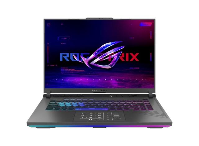 Лаптоп Asus ROG Strix G16 G614JU-N3218, Intel Core i7-13650HX 14C (2.6/4.9GHz, 24MB Cache),16" (40.64cm) WUXGA IPS 165Hz Anti-Glare Display, NVIDIA GF RTX 4050 6GB, 16GB DDR5, 1TB SSD NVMe, HDMI, 2x USB-C, Free DOS