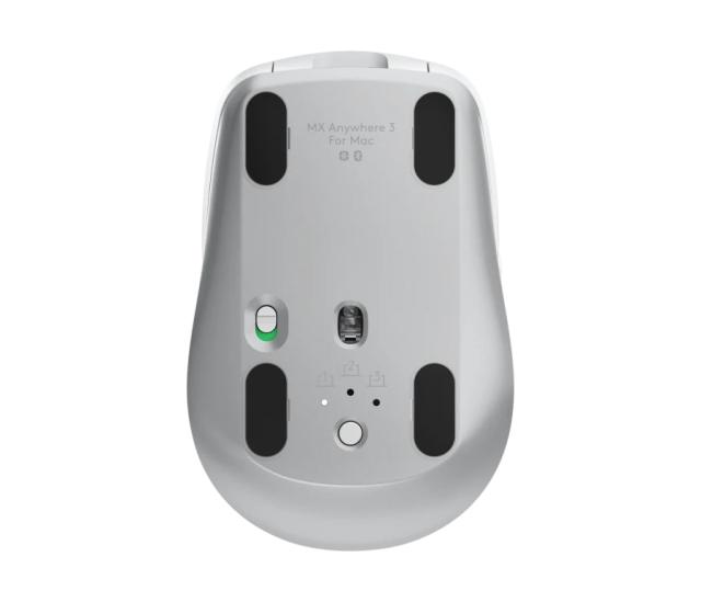 Мишка Logitech MX Anywhere 3 for Mac, оптична (4000 dpi), Bluetooth/Wireless, бяло/сива