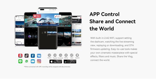 DDPAI Видеорегистратор Dash Cam Set Mola N3 PRO GPS, 2K, 5 MP, WiFi, Черен 