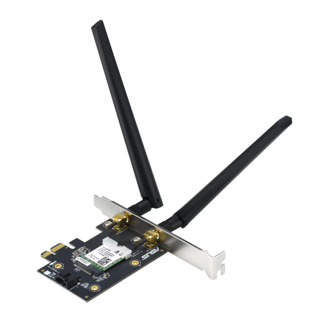 Безжичен PCI Express адаптер ASUS PCE-AX1800 WiFi 6, Bluetooth, две външни антени