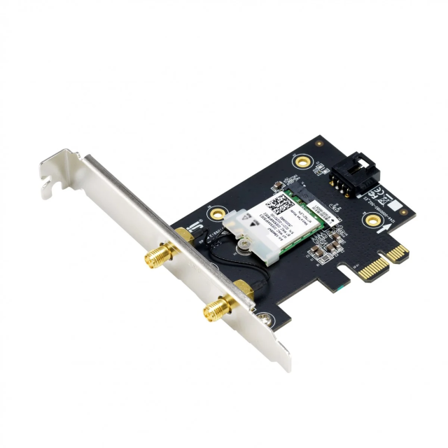 Безжичен PCI Express адаптер ASUS PCE-AX1800 WiFi 6, Bluetooth, две външни антени