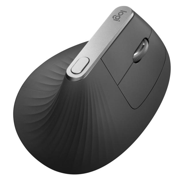 Мишка Logitech MX Vertical, оптична (4000 dpi), USB Type-C/Bluetooth/Wireless, графит, вертикална